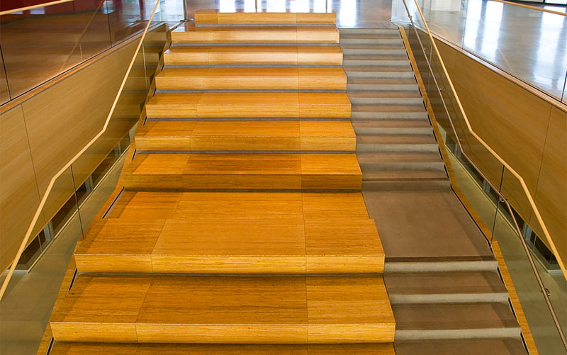 Waterproof Natural Strand Woven Bamboo Flooring Bamboo Stair Tread